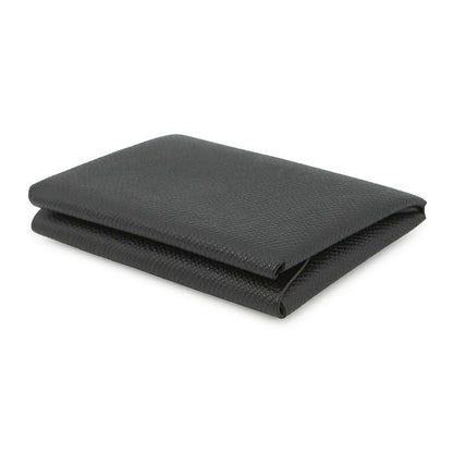 Hermes Coin Case Calvi Duo Black Silver Epsom Wallet