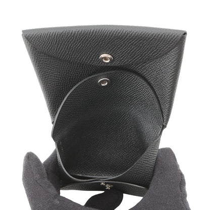 Hermes Coin Case Calvi Duo Black Silver Epsom Wallet