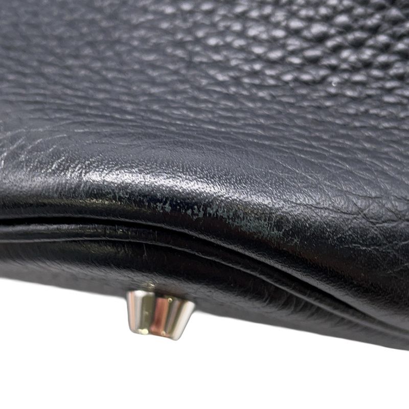 Hermes Handbag Picotin Lock MM Black Silver Taurillon Clemence