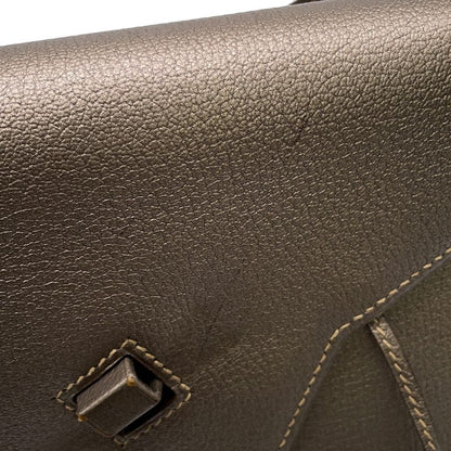Hermes Shoulder Bag Envelope Gold Silver Chevre Misor