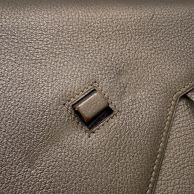 Hermes Shoulder Bag Envelope Gold Silver Chevre Misor
