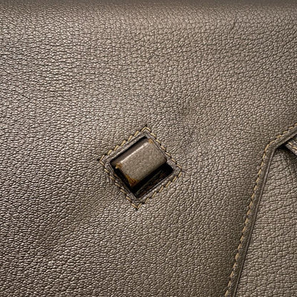 Hermes Shoulder Bag Envelope Gold Silver Chevre Misor