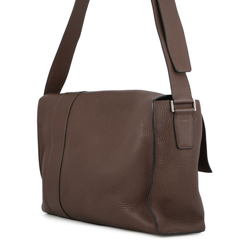 Hermes Shoulder Bag Sac Alfred Taupe Silver Taurillon Clemence