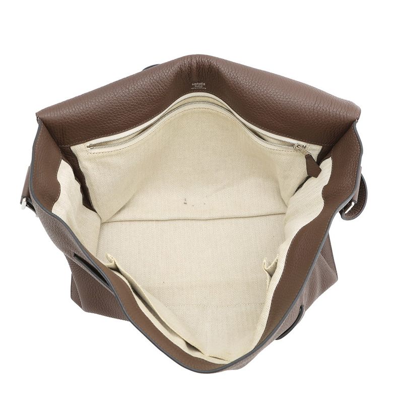 Hermes Shoulder Bag Sac Alfred Taupe Silver Taurillon Clemence