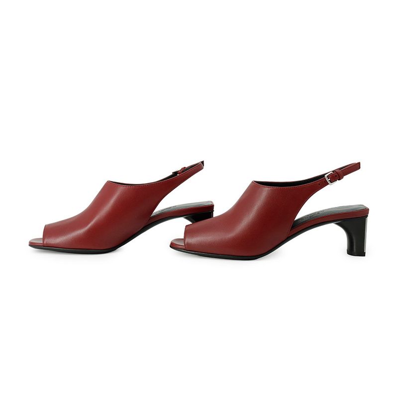 Hermes Sandals Nappa Leather 36.5 Heel Shoes