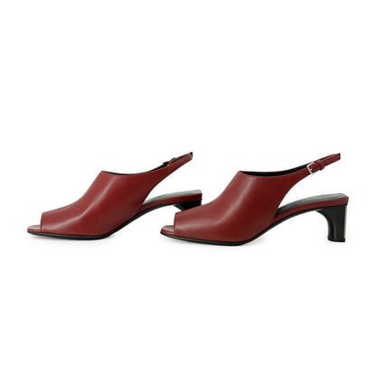 Hermes Sandals Nappa Leather 36.5 Heel Shoes