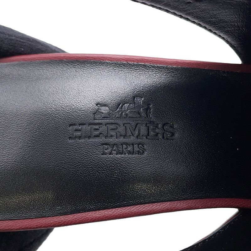 Hermes Sandals Nappa Leather 36.5 Heel Shoes