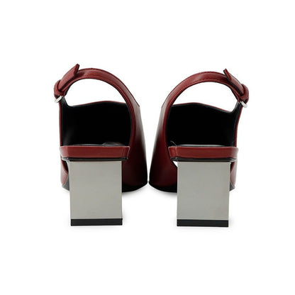 Hermes Sandals Nappa Leather 36.5 Heel Shoes