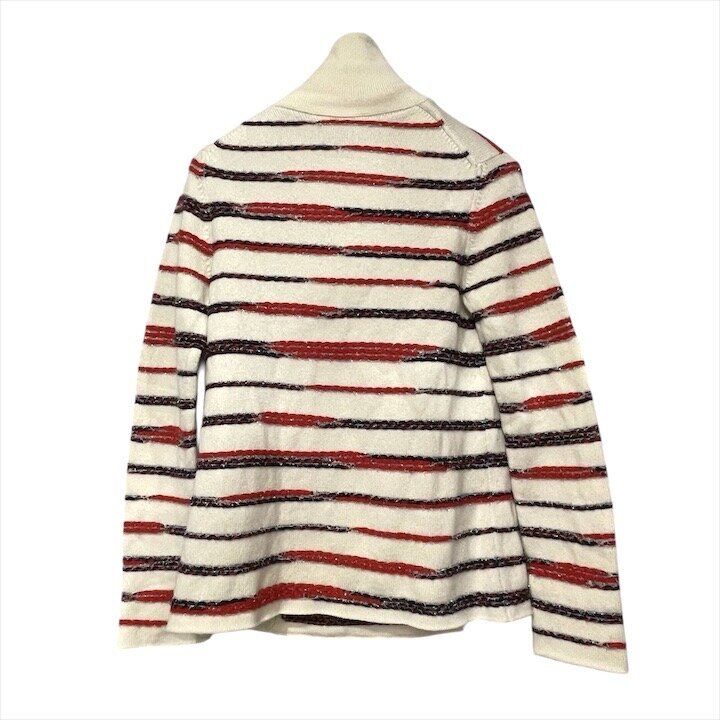 Chanel CC Logo Border Long Sleeve Knit Cashmere Cardigan White