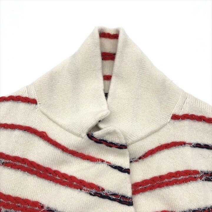 Chanel CC Logo Border Long Sleeve Knit Cashmere Cardigan White