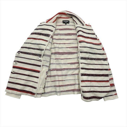 Chanel CC Logo Border Long Sleeve Knit Cashmere Cardigan White