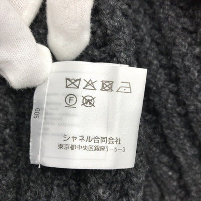 Chanel CC Logo Gripoix Button Long Sleeve Knit Cashmere Cardigan Black
