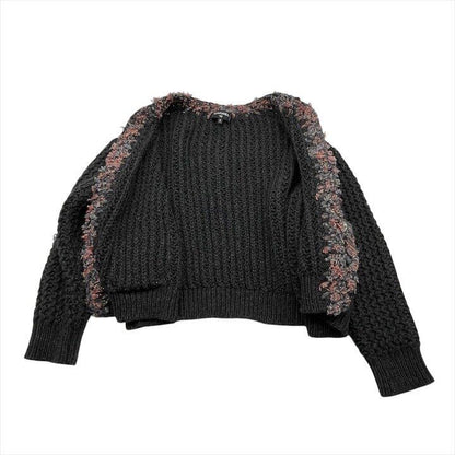 Chanel CC Logo Gripoix Button Long Sleeve Knit Cashmere Cardigan Black