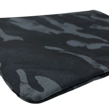 Prada Camouflage Nylon Pouch Makeup Black Triangle Plate Logo Sophistication