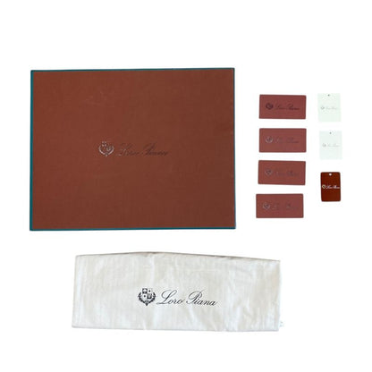 Loro Piana Extra Pouch Clutch Canvas Leather Camel Beige Sophistication Luxury