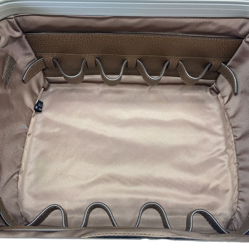 Gucci Fpm Beauty Case Cosmetic Box Handbag GG Supreme Canvas Aluminum Silver