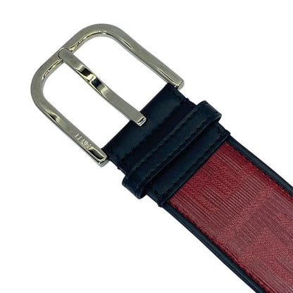 Fendi FF Logo Leather Belt Silver Red Sophistication Luxury Presence Practical