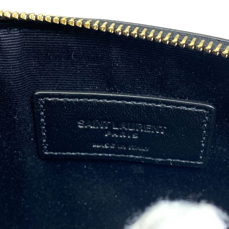 Saint Laurent Paris Chain Pochette Pouch Clutch Leather Gold Black Sophisticatio