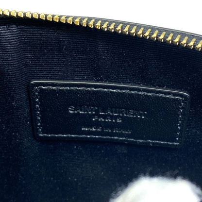 Saint Laurent Paris Chain Pochette Pouch Clutch Leather Gold Black Sophisticatio