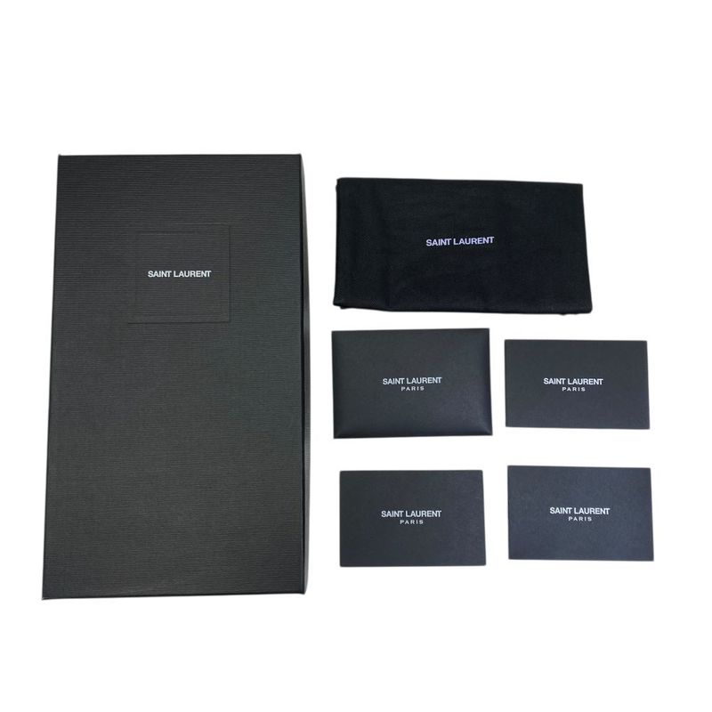 Saint Laurent Paris Chain Pochette Pouch Clutch Leather Gold Black Sophisticatio