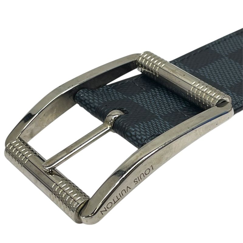 Louis Vuitton Damier Cobalt Azur Belt Silver Black Luxury Sophistication
