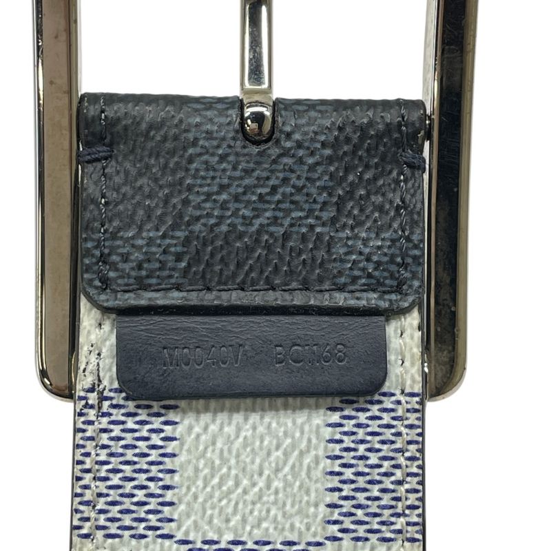 Louis Vuitton Damier Cobalt Azur Belt Silver Black Luxury Sophistication