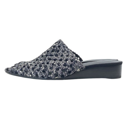 Hermes Mesh Sandals Mule Shoes Black Leather Sophistication Luxury Lightweight