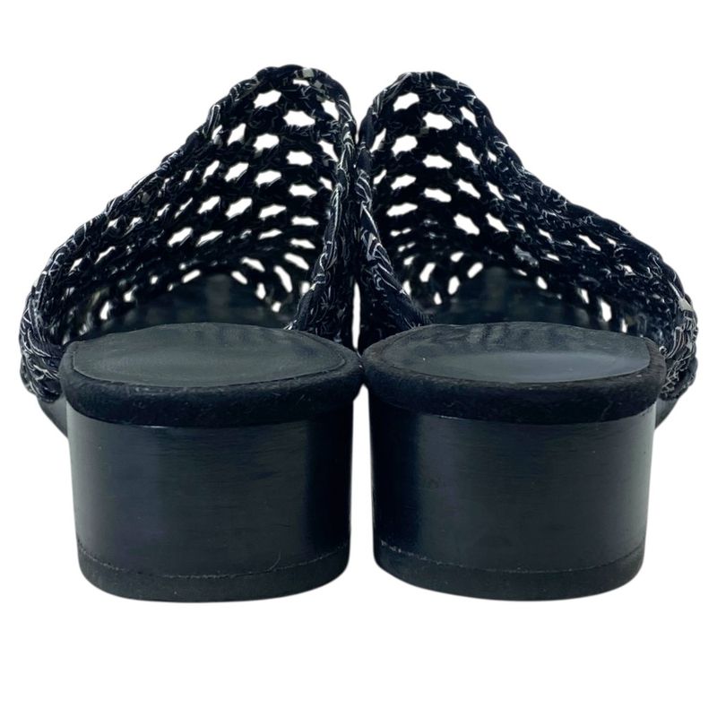 Hermes Mesh Sandals Mule Shoes Black Leather Sophistication Luxury Lightweight