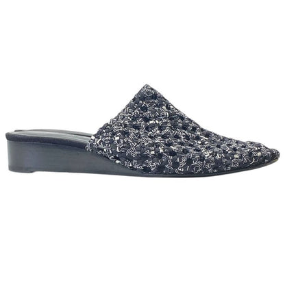 Hermes Mesh Sandals Mule Shoes Black Leather Sophistication Luxury Lightweight
