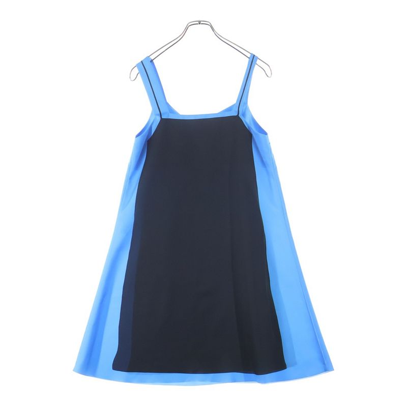 Loewe Technical Satin Strap Long Dress Blue