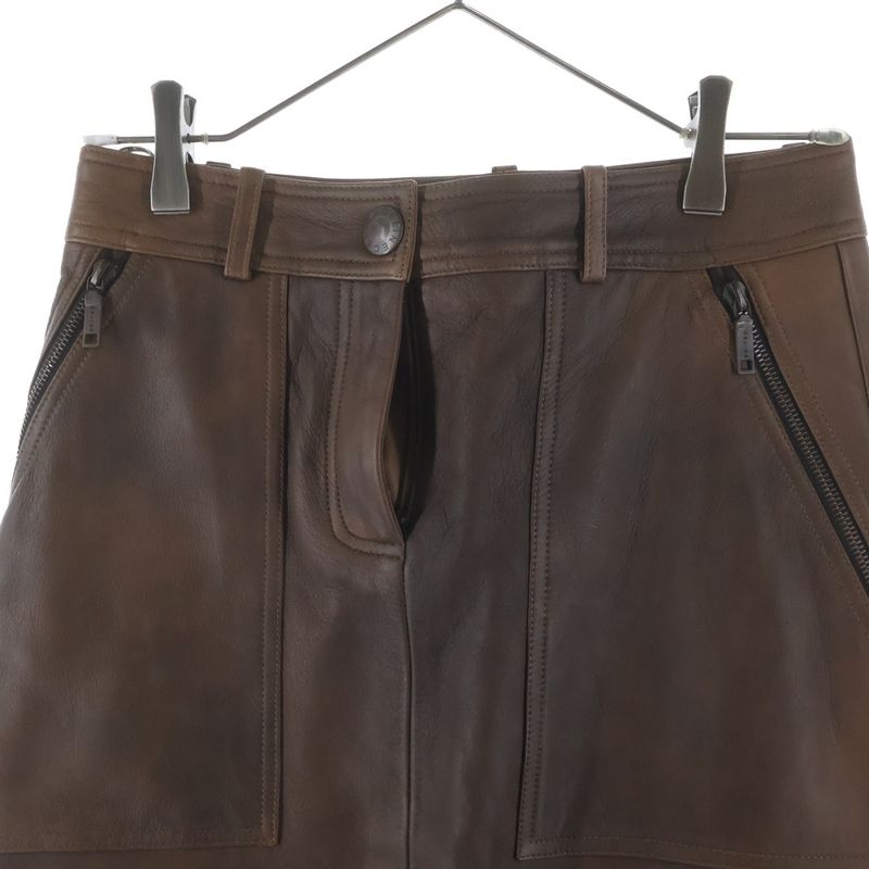 Celine Zip Skirt Brown