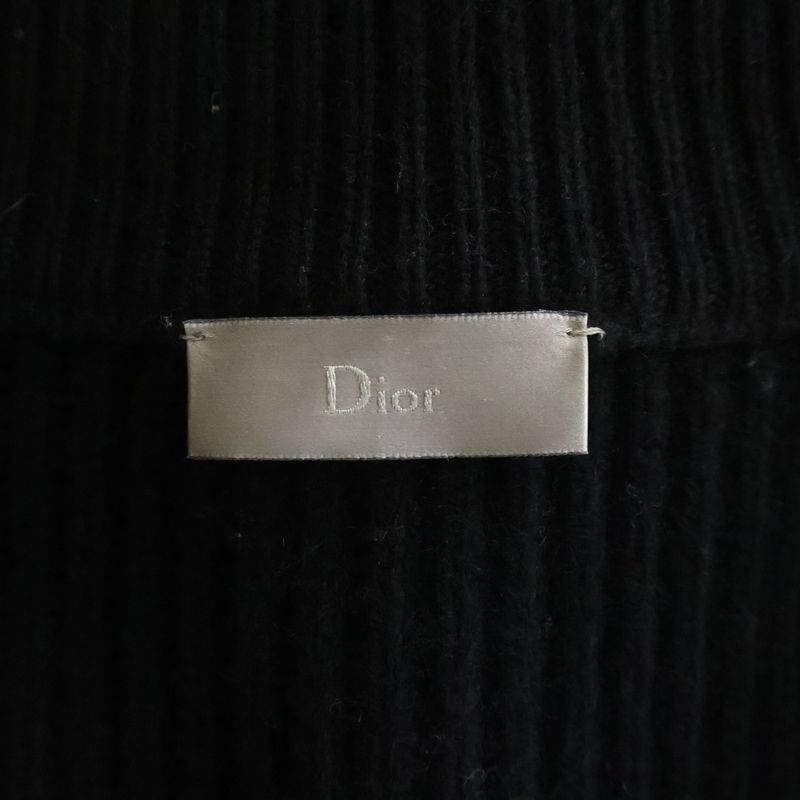 Dior Atelier Fay Cles Eared High Neck Knit Jacket Black