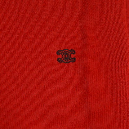Celine Triomphe Logo Embroidery Cashmere Blend Long Sleeve Crew Neck Knit