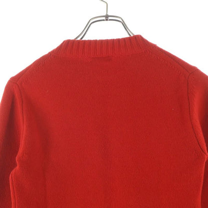 Celine Triomphe Logo Embroidery Cashmere Blend Long Sleeve Crew Neck Knit