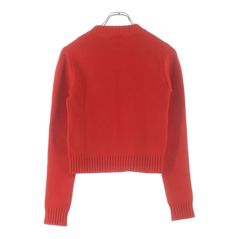 Celine Triomphe Logo Embroidery Cashmere Blend Long Sleeve Crew Neck Knit