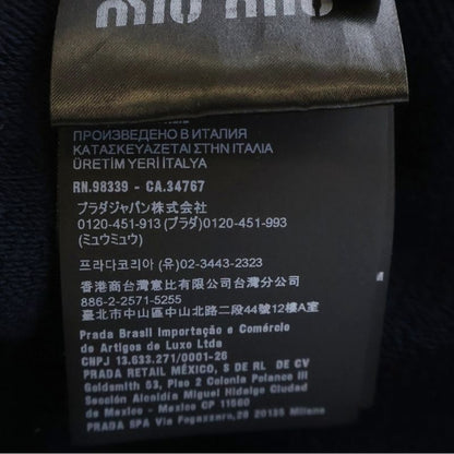 Miu Logo Embroidery Cotton Fleece Mini Skirt Patch Navy