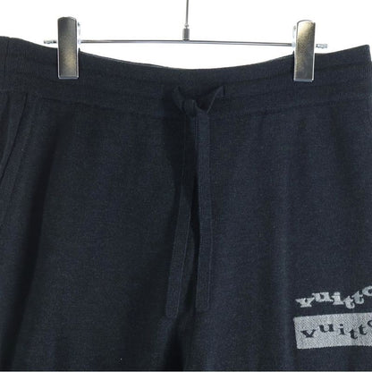 Louis Vuitton Wool Knit Logo Embroidery Track Jogger Pants Black Zll