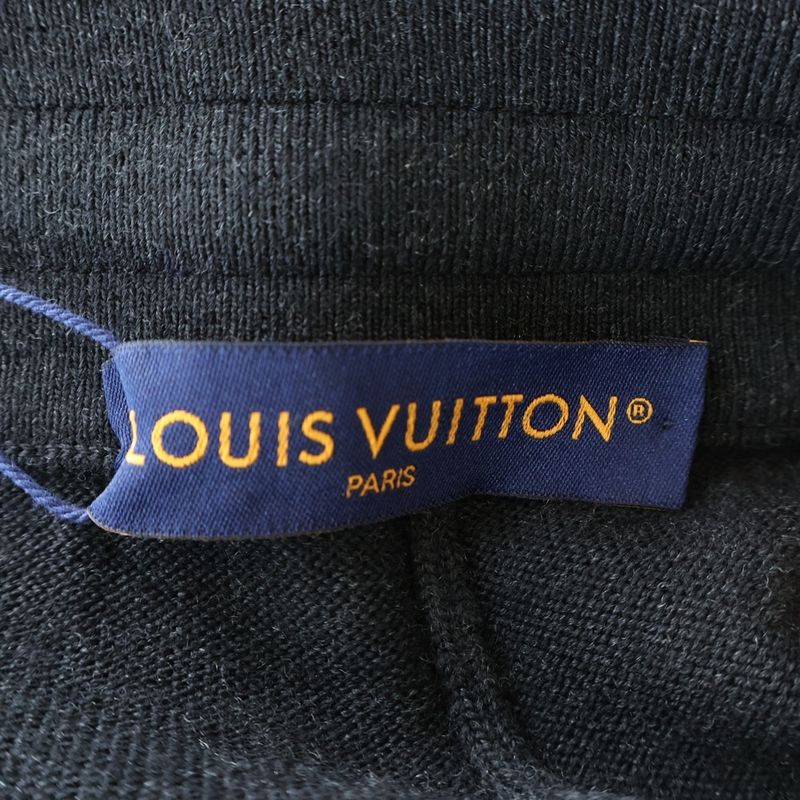 Louis Vuitton Wool Knit Logo Embroidery Track Jogger Pants Black Zll