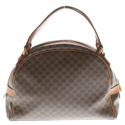 Celine Macadam Handbag Brown Leather Gold
