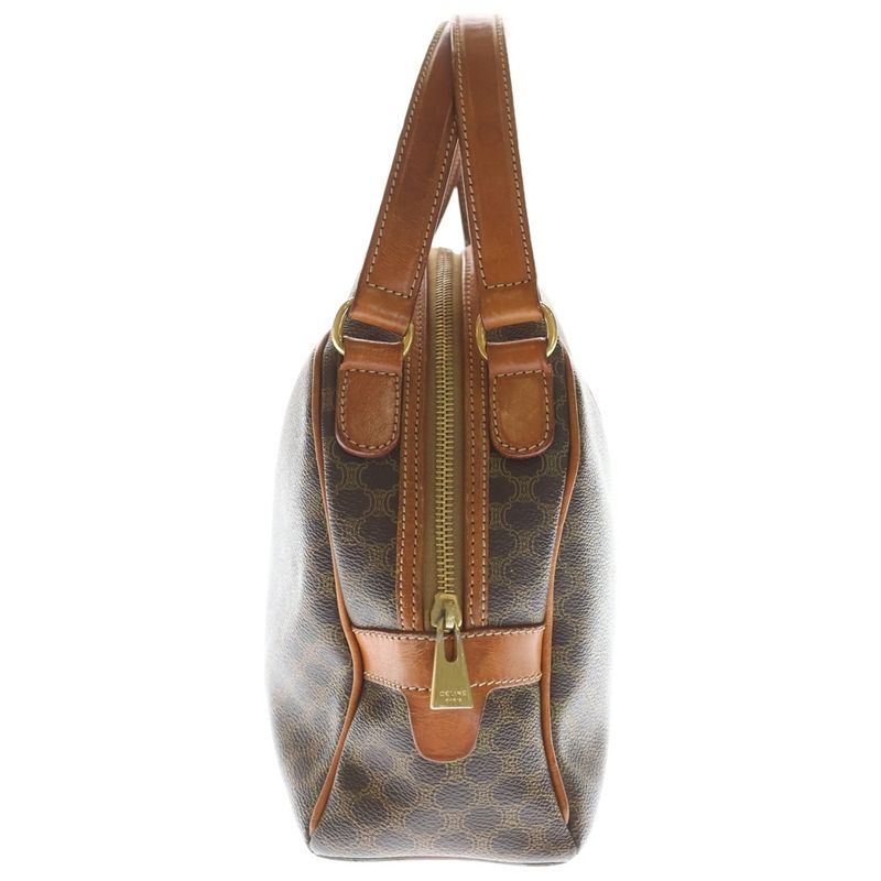 Celine Macadam Handbag Brown Leather Gold