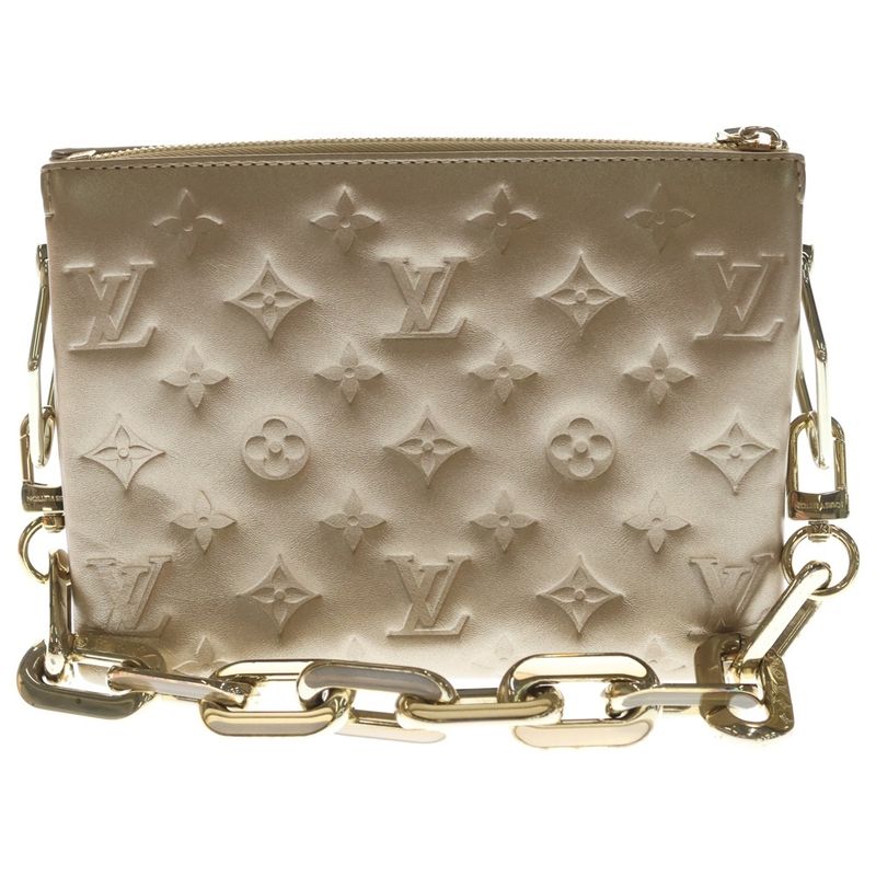 Louis Vuitton Monogram Embossed Cousin BB Mini Shoulder Bag Gold Leather