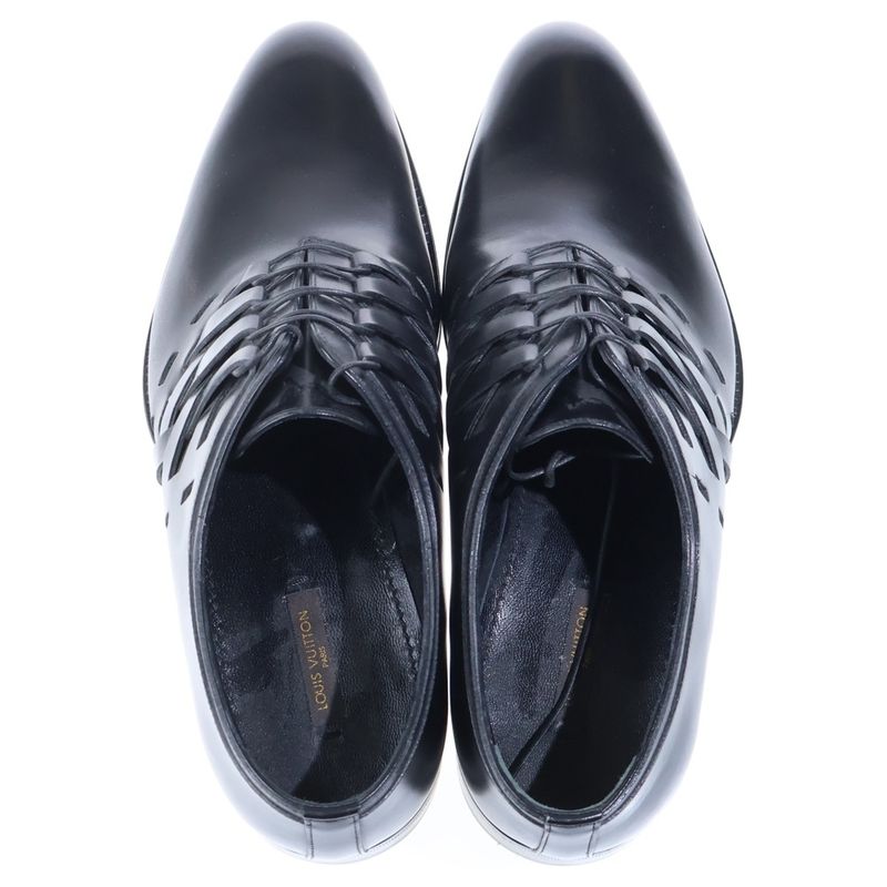 Louis Vuitton Side Woven Lace Up Dress Shoes Black MT