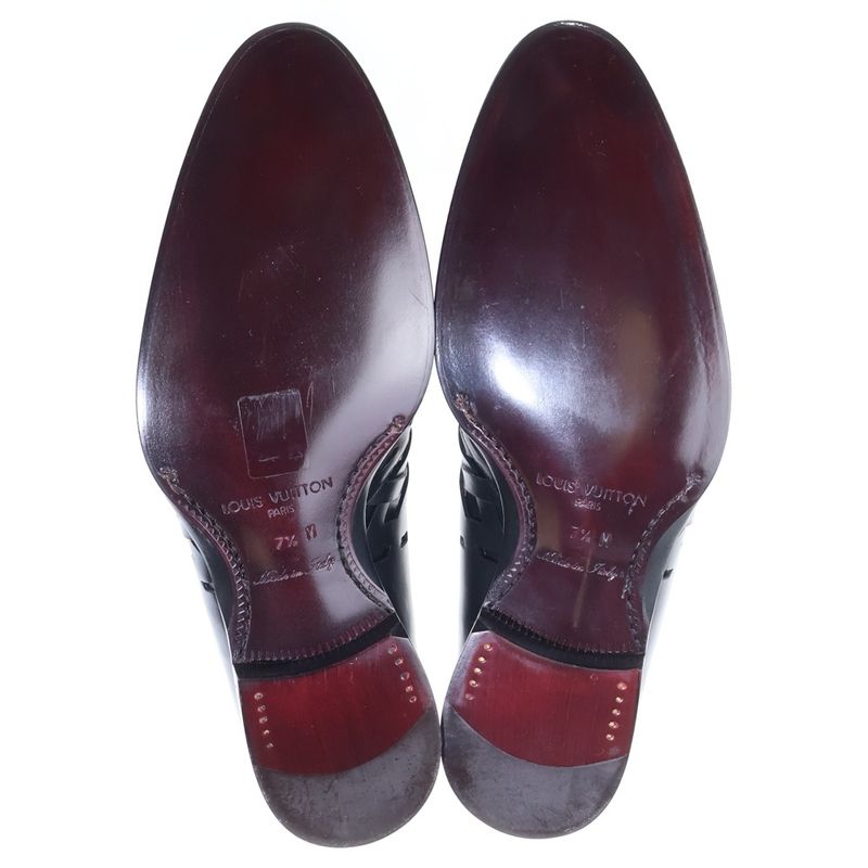 Louis Vuitton Side Woven Lace Up Dress Shoes Black MT