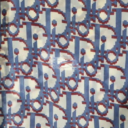 Dior Oak All Over Print Silk Short Sleeve Shirt Blue
