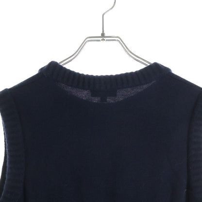 Chanel No Sleeve Knit Dress Navy 36