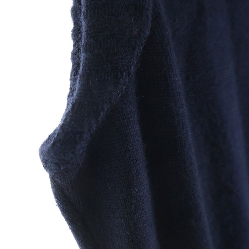 Chanel No Sleeve Knit Dress Navy 36