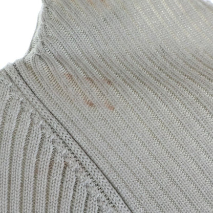Dior Rubber Logo Rib Long Sleeve Knit Sweater Gray