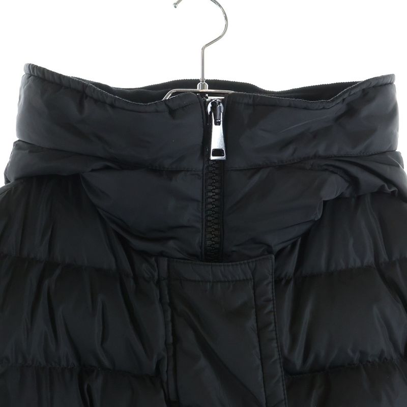 Moncler Grive Arm Logo Patch Hooded Down Coat Black