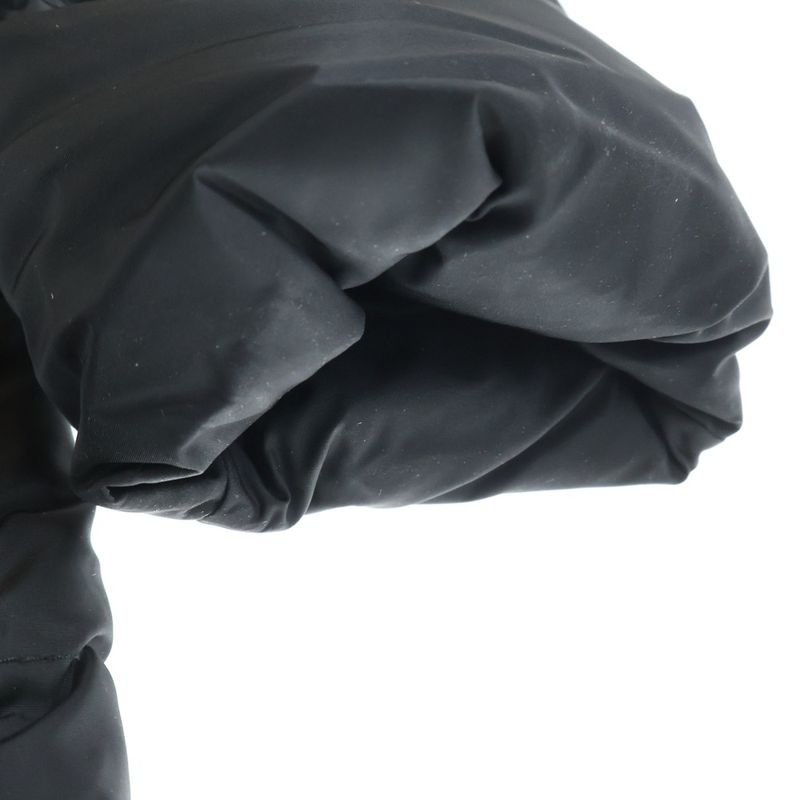 Moncler Grive Arm Logo Patch Hooded Down Coat Black