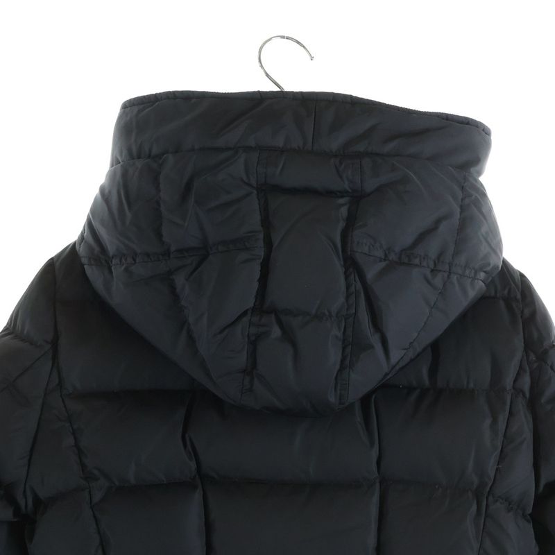 Moncler Grive Arm Logo Patch Hooded Down Coat Black